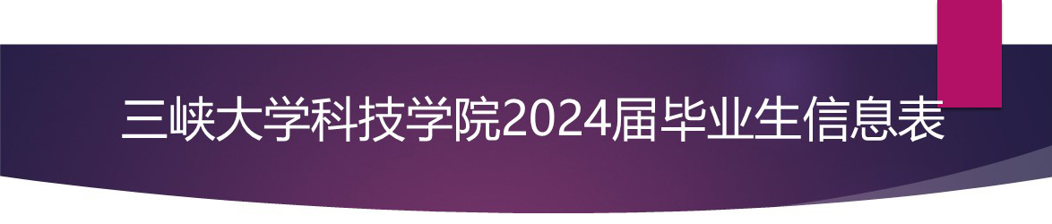 三峡大学科技学院2024届毕业生信息表